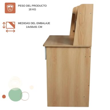 ESCRITORIO MULTIFUNCIONAL CON ESTANTERIA Y CAJON - 3