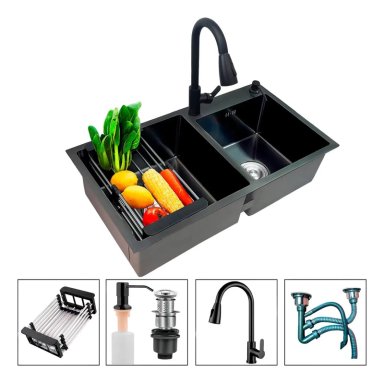 LAVAPLATOS 78X43CM CON LLAVE 2 MODOS ACCESORIOS - 1