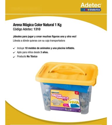 ARENA MAGICA BICOLOR 1KG CON MOLDES Y BANDEJA - 4