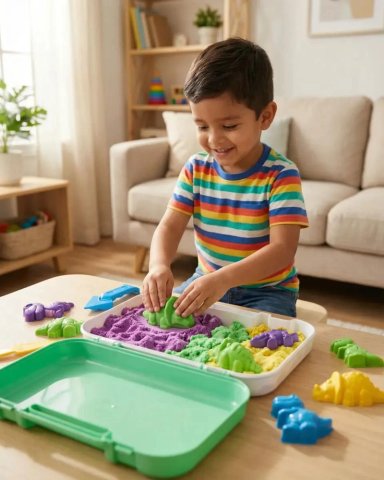 CAJA DE ARENA MAGICA 1KG PARA JUGAR - 5