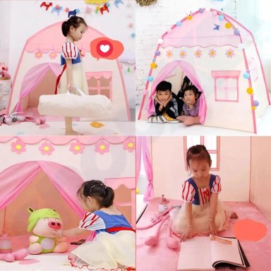 CASITA DE CAMPAÑA ROSA PARA NIÑOS - 4