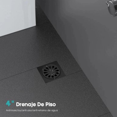 REGADERA CUADRADA NEGRA 30 CM ALTA PRESION - 5