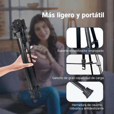 TRIPODE PROFESIONAL PARA CAMARA 160CM CON CONTROL - 4