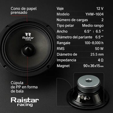 PARLANTES 6.5 PULGADAS MEDIO RANGO 300W - 3