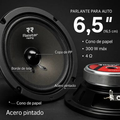 PARLANTES 6.5 PULGADAS MEDIO RANGO 300W - 4