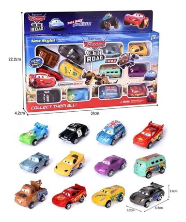 SET JUGUETE CARS RAYO MCQUEEN 12 PIEZAS - 3