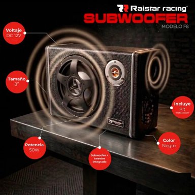 SUBWOOFER PLANO AMPLIFICADO PARA AUTO - 2