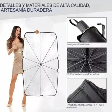 PARASOL PLEGABLE PROTECTOR SOLAR PARA AUTO - 7