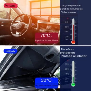 PARASOL PLEGABLE PROTECTOR SOLAR PARA AUTO - 9