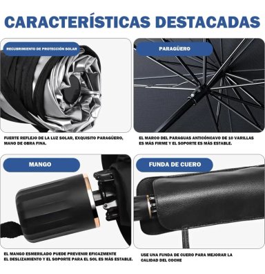 PARASOL CUBRE SOL PARA AUTO TIPO SOMBRILLA - 7