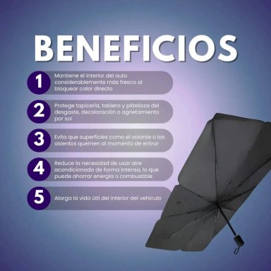 PARASOL PLEGABLE PARA AUTO, CUBRE SOL PARABRISAS - 9