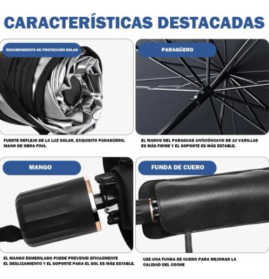QUITASOL TIPO SOMBRILLA PARA AUTO CUBRE SOL - 6