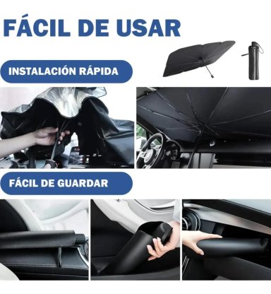 QUITASOL TIPO SOMBRILLA PARA AUTO CUBRE SOL - 8