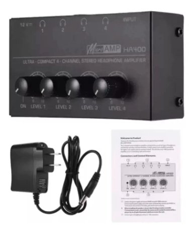 AMPLIFICADOR DE AUDIFONOS COMPACTO 4 CANALES - 2