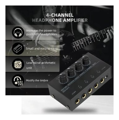 AMPLIFICADOR DE AUDIFONOS COMPACTO 4 CANALES - 3