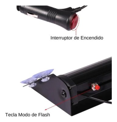 BALIZA LED ESTROBOSCOPICA PARA AUTOS 12V - 4