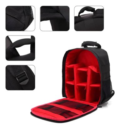 MOCHILA PARA CAMARA FOTOGRAFICA PROFESIONAL NEGRA - 1