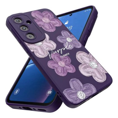 CARCASA PURPURA CON FLORES PARA SAMSUNG GALAXY S23 FE - 1