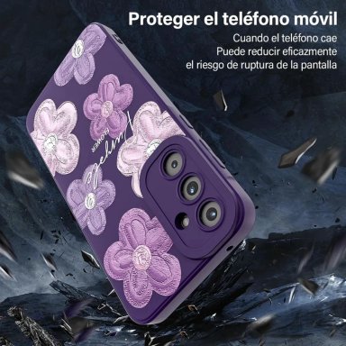 CARCASA PURPURA CON FLORES PARA SAMSUNG GALAXY S23 FE - 4