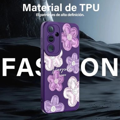 CARCASA PURPURA CON FLORES PARA SAMSUNG GALAXY S23 FE - 5