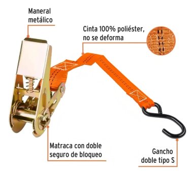 ESLINGA AMARRE RATCHET 1' X 4.5M 500LB - 4