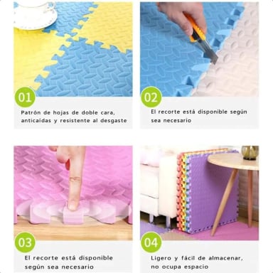 PACK 8 ALFOMBRAS PUZZLE GOMA EVA ANTIGOLPES 60X60 - 4