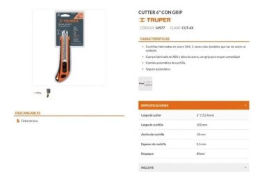 CUCHILLO CARTONERO TRABAJO PESADO 6 HOJAS - 3