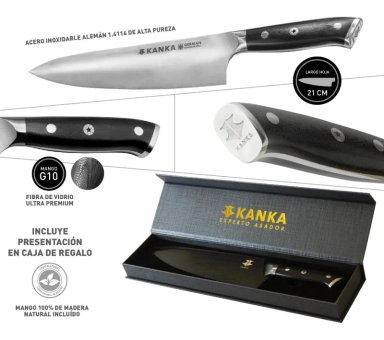 CUCHILLO CHEF 21CM ACERO INOX. MANGO G10 - 2