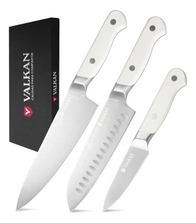 SET DE 3 CUCHILLOS DE ACERO PARA ASADO - 1