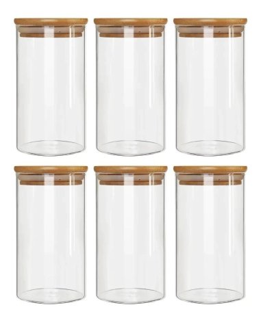 SET DE 6 FRASCOS DE ESPECIAS DE BAMBU 350ML - 3