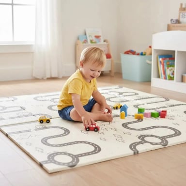ALFOMBRA ANTIGOLPES BEBE  REVERSIBLE PLEGABLE 200X180 - 1