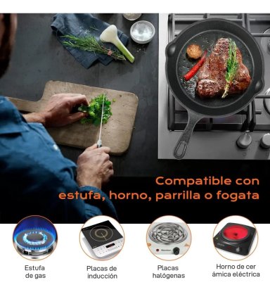 JUEGO DE SARTENES DE HIERRO FUNDIDO 5 PIEZAS - 3
