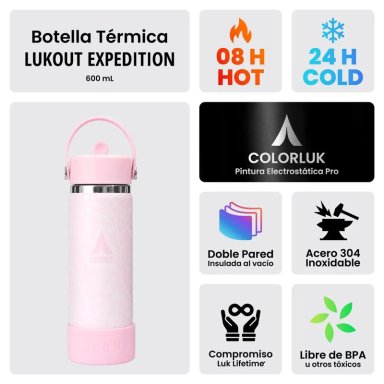 TERMO BOTELLA BOCA ANCHA 600ML ACERO INOX - 2