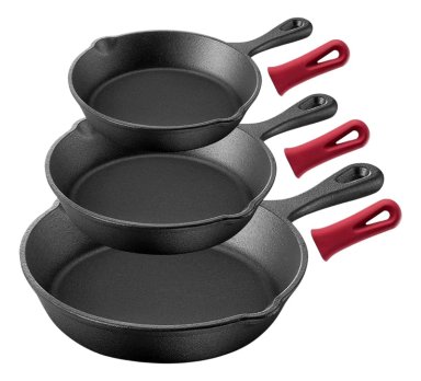 SET DE 3 SARTENES DE HIERRO FUNDIDO 15-20-25CM - 1