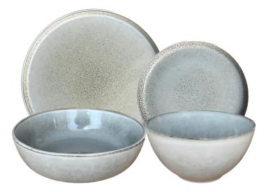 SET VAJILLA 24 PIEZAS CERAMICA GRIS OSLO - 1