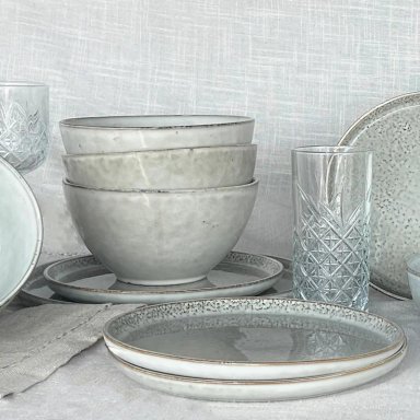 SET VAJILLA 24 PIEZAS CERAMICA GRIS OSLO - 3