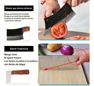 CUCHILLO CHEF PROFESIONAL ACERO FORJADO MANO - 2