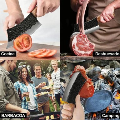 CUCHILLO CHEF PROFESIONAL ACERO FORJADO MANO - 4