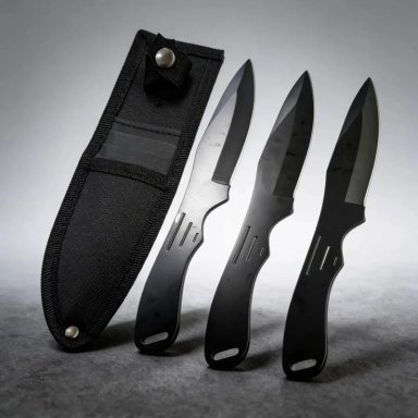 SET DE CUCHILLOS DE LANZAMIENTO CON FUNDA 3 UNIDADES - 1