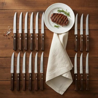PACK 12 CUCHILLOS ACERO INOXIDABLE PARA ASADO - 2