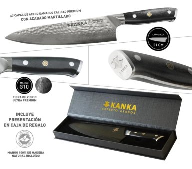 CUCHILLO CHEF 21CM ACERO DAMASCO 67 CAPAS - 5