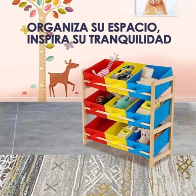 ORGANIZADOR DE JUGUETES MULTICOLOR 65X30X60CM - 3