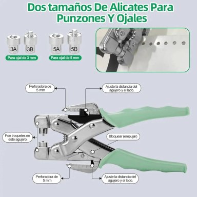 KIT REMACHADORA PERFORADORA CON 160 OJETILLOS - 4