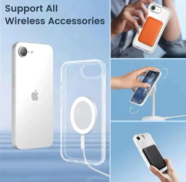 CARCASA TRANSPARENTE CON MAGSAFE PARA IPHONE 17E Y LAMINA - 3