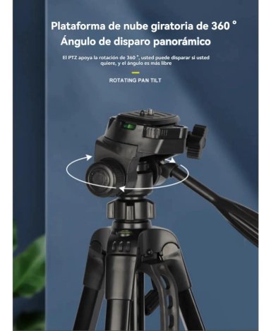 TRIPODE PROFESIONAL PARA CAMARA Y CELULAR NEGRO - 4