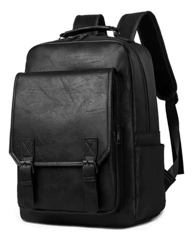 MOCHILA DE CUERO IMPERMEABLE LISA - 2