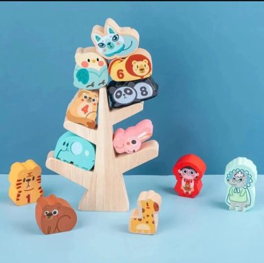 JUEGO DE JENGA DE MADERA CON DISEÑO DE CAPERUCITA ROJA - 2