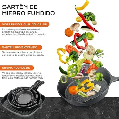 JUEGO DE 5 SARTENES DE HIERRO FUNDIDO - 4