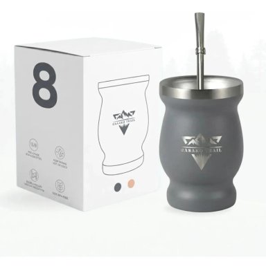 VASO MATERO 240 ML CON BOMBILLA ACERO INOXIDABLE GRIS - 1