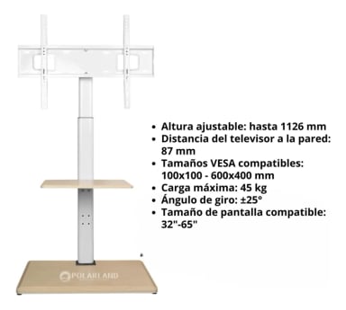 SOPORTE DE SUELO PARA TV DE HASTA 75 PULGADAS - 1